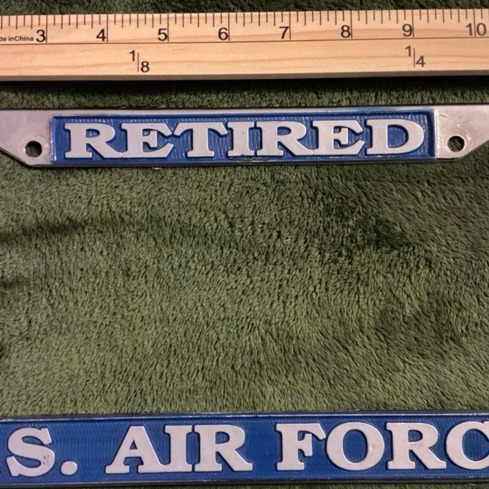 Unbranded License Plate Frame Insert Unisex OS Blue Good Retired US Air Force